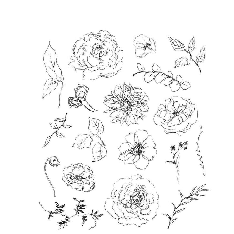 Tim Holtz Cling Stamps 7"x 8.5" - Floral Elements*