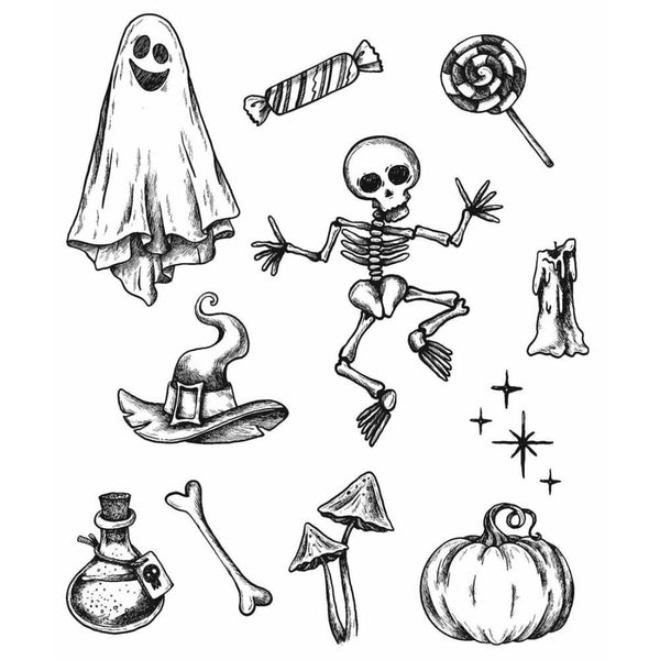 Tim Holtz Cling Stamps 7"X8.5" - Halloween Doodles