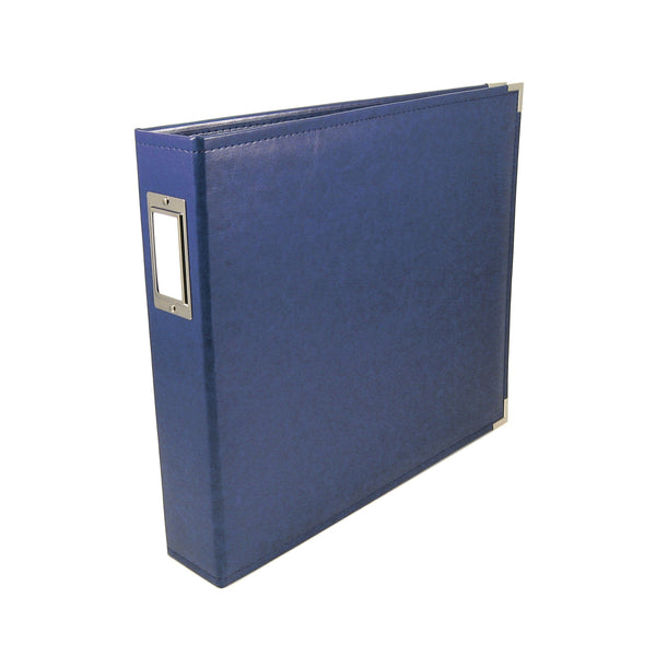 Universal Crafts Classic Leather 12"x12" Three Ring Album - Cobalt