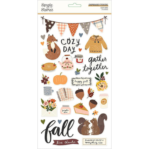Simple Stories Cozy Days - Chipboard Stickers 6in x 12in*
