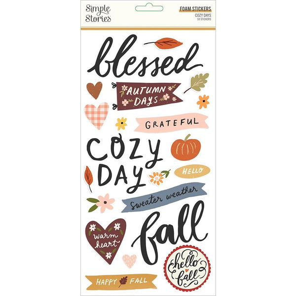 Simple Stories - Cozy Days Foam Stickers 59 pack