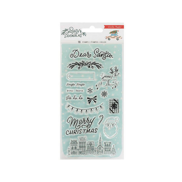 Crate Paper - Busy Sidewalks Acrylic Clear Stamps 16 Pack^