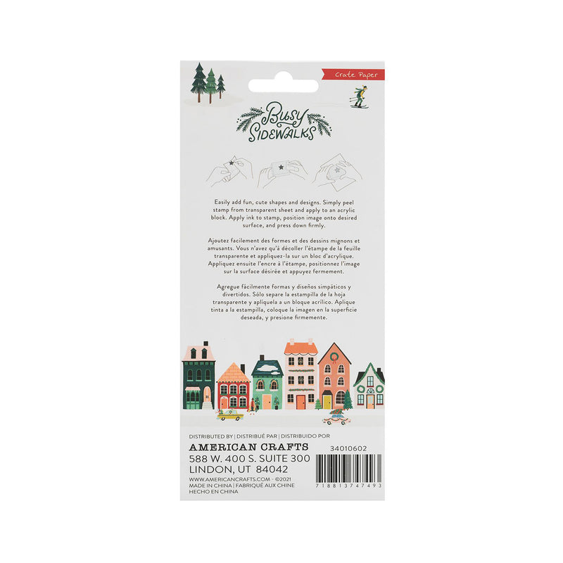 Crate Paper - Busy Sidewalks Acrylic Clear Stamps 16 Pack^