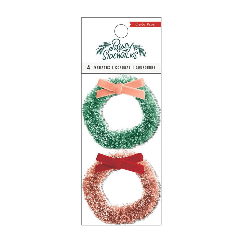 Busy Sidewalks Bottle Brush Wreaths 4/Pkg*