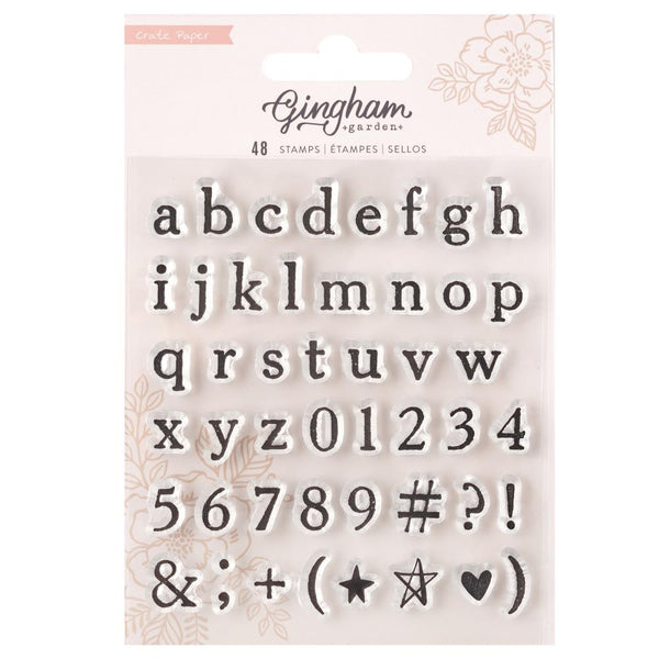 Crate Paper Gingham Garden Alpha Clear Stamps 48-pack