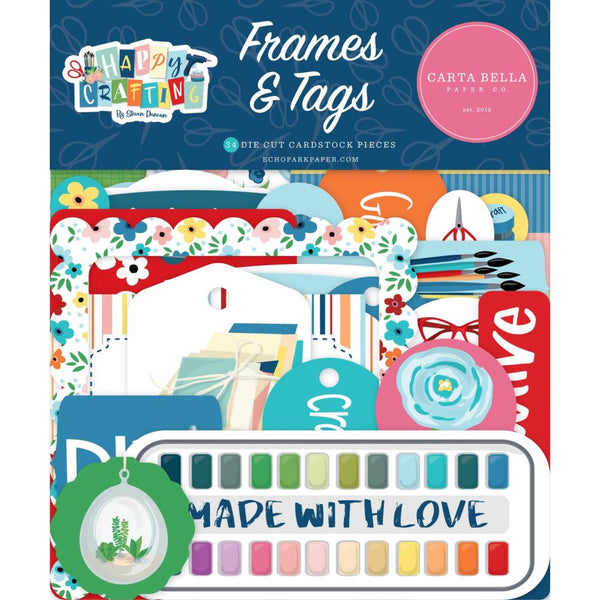 Carta Bella Cardstock Ephemera 33 pack  Frames & Tags, Happy Crafting*