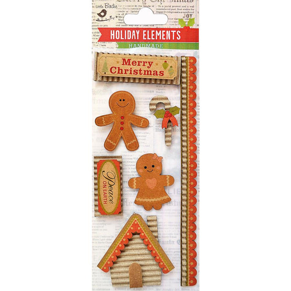 Little Birdie Christmas Sticker Embellishment 7 pack  Peace On Earth*