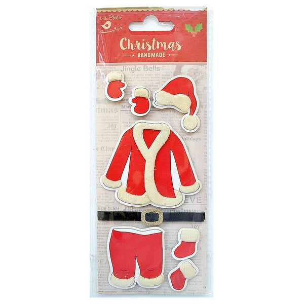 Little Birdie Christmas Embellishment 8 pack - Glitter Santa Outfit*