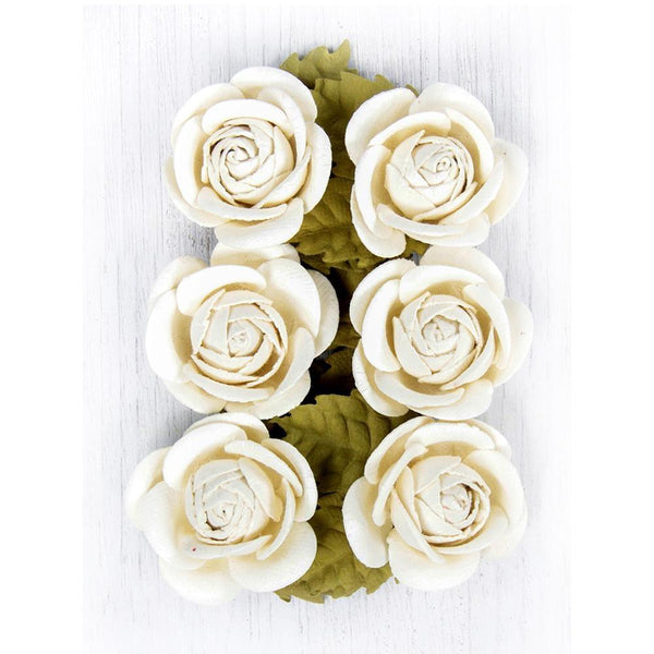 Little Birdie Sharon Paper Flowers 6 pack - Moon Light*