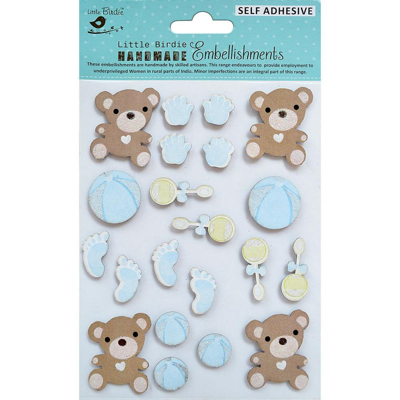 Little Birdie 3D Embellishment 21/Pkg Little Hands Tiny Feet