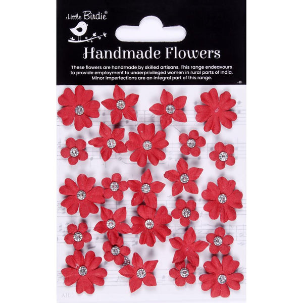 Little Birdie Karolina Paper Flowers 25/Pkg Cardinal Red*