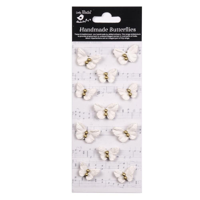 Little Birdie Pearl Butterflies 11/Pkg Ivory Pearl*
