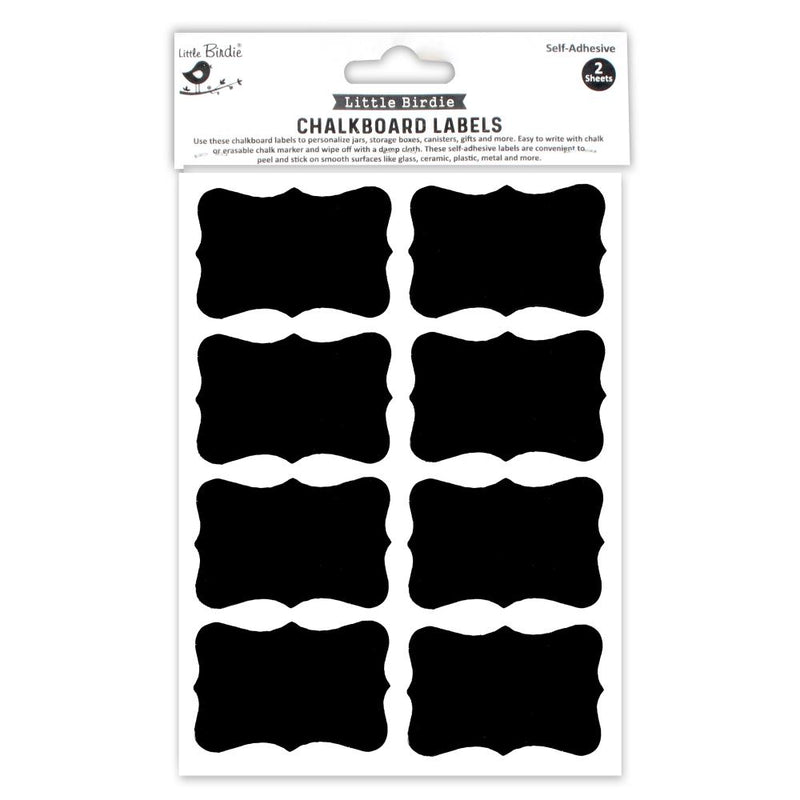 Little Birdie Chalkboard Labels Sticker Sheet Curly Brackets*