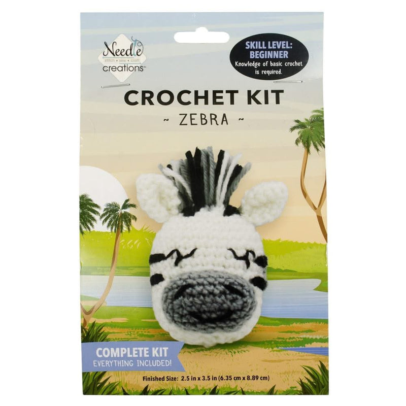 Fabric Editions Mini Crochet Kit - Zebra 2.5"X3.5"*