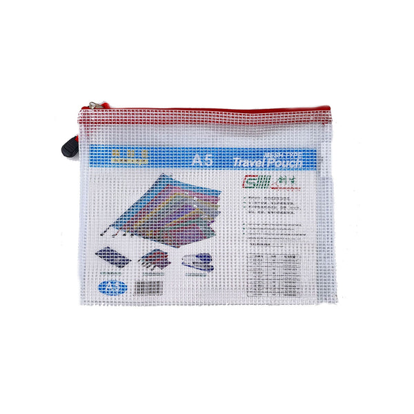 Universal Crafts Waterproof Storage Bags with Zipper A5 - 1 Pack - 17.6cm x 22.9cm - White with Assorted Zip