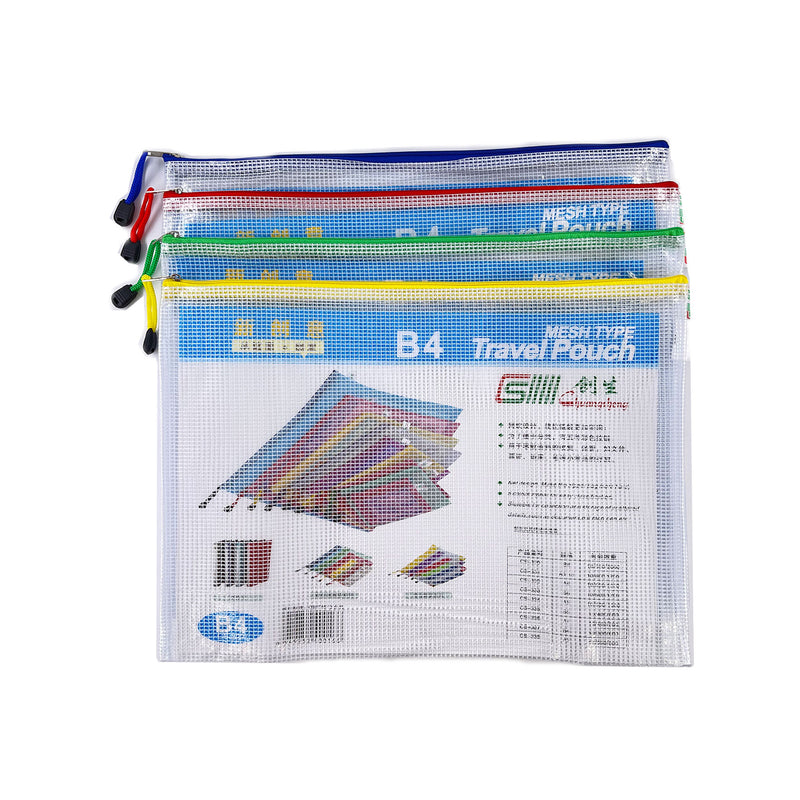 Universal Crafts Waterproof Storage Bags with Zipper B4 - 1 Pack - 28.5cm x 39.2cm - White with Assorted Zip