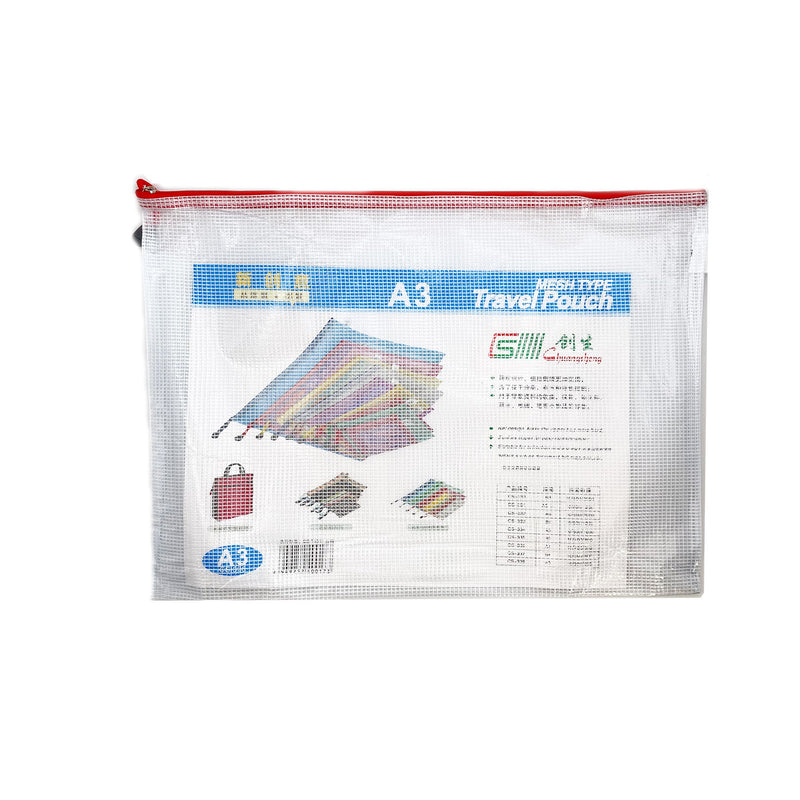 Universal Crafts Waterproof Storage Bags with Zipper A3 - 1 Pack - 32.8cm x 44.7cm - White with Assorted Zip