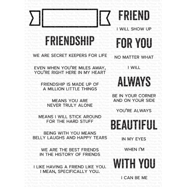 My Favorite Things Clearly Sentimental Stamps 6"X8" - What Friendship Means