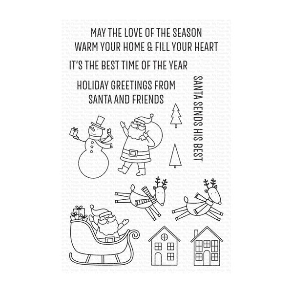 My Favorite Things Clear 4"x 6" Stamp Set - Happy Ho-Ho-Holidays*