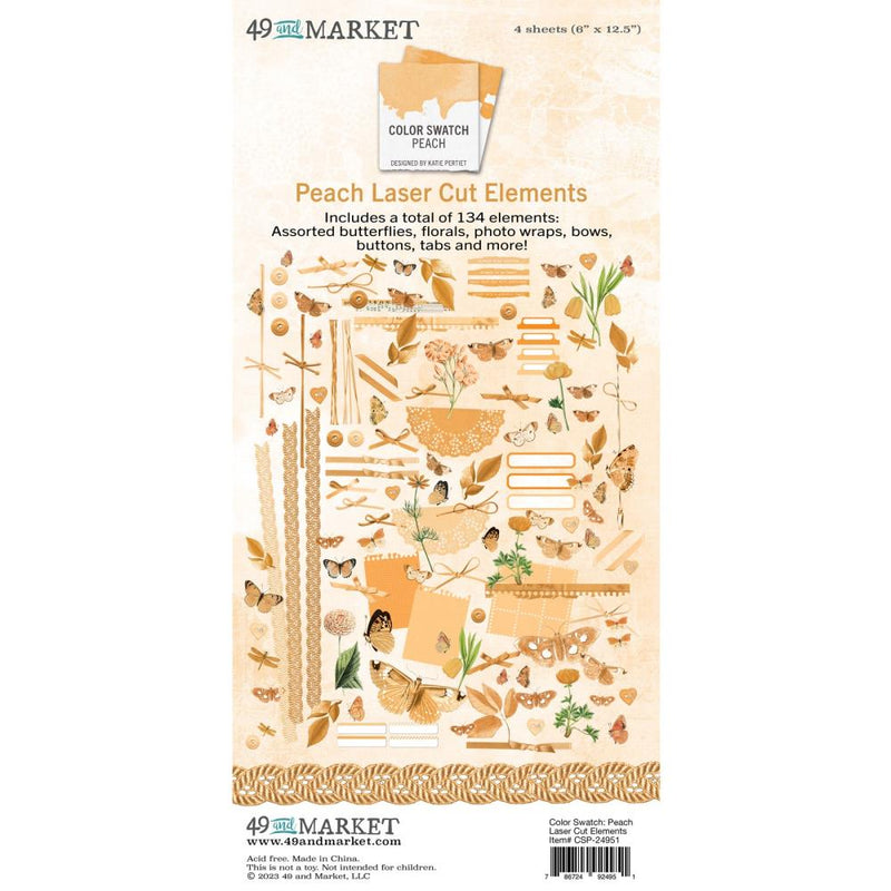 49 And Market Colour Swatch: Peach Laser Cut Outs Elements*