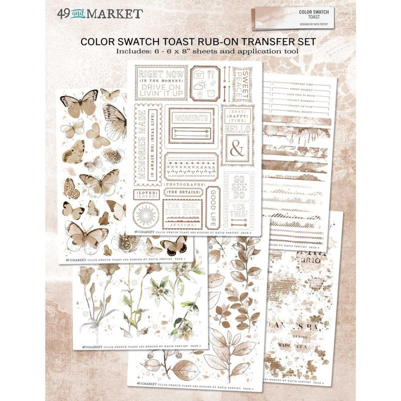49 And Market Colour Swatch: Toast Rub-Ons 6"X8" (6/sheets)