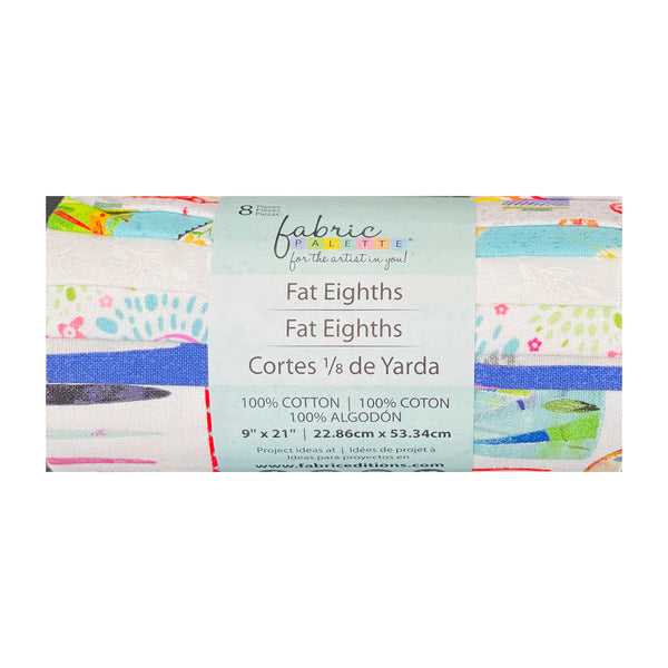 Fabric Palette Fat Eighths 9"x21" - 1 Bundle (8pcs) - Colours and Patterns - Girlish