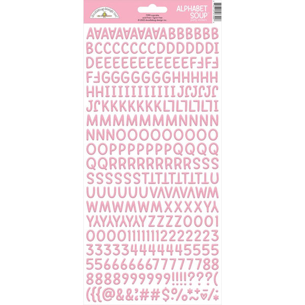Doodlebug Alphabet Soup Puffy Stickers 6"x 13" - Cupcake