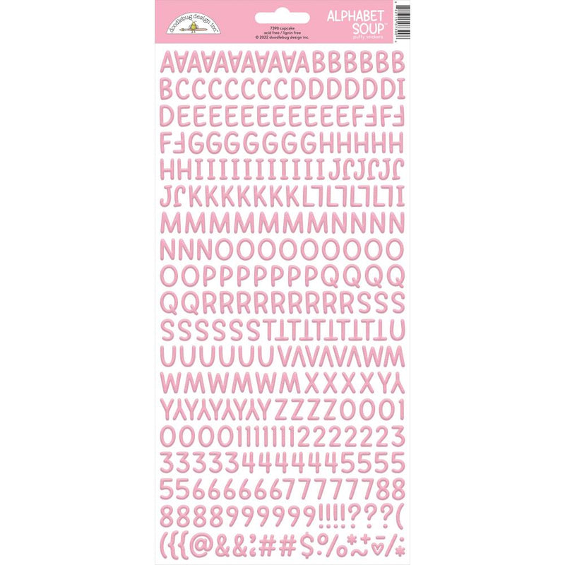 Doodlebug Alphabet Soup Puffy Stickers 6"x 13" - Cupcake*