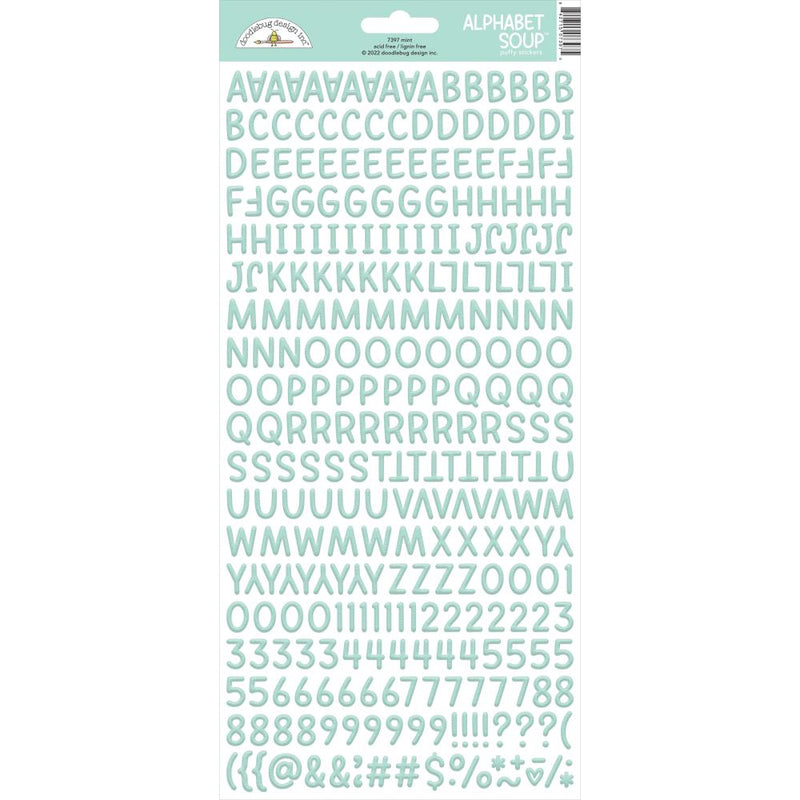 Doodlebug Alphabet Soup Puffy Stickers 6"x 13" - Mint