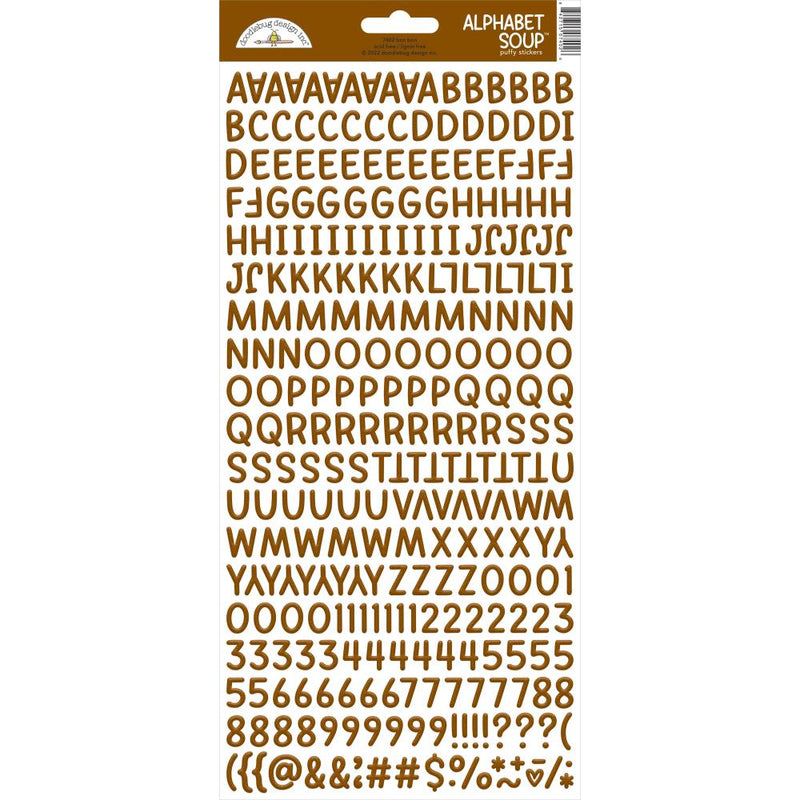 Doodlebug Alphabet Soup Puffy Stickers 6"x 13" - Bon Bon