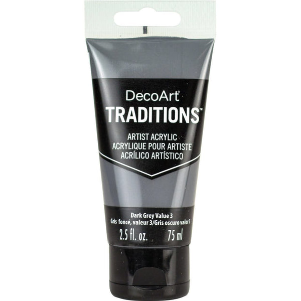 DecoArt Traditions Artists Acrylic Paint 2.54oz - Dark Grey Value 3*