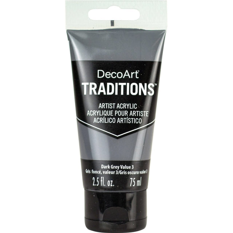 DecoArt Traditions Artists Acrylic Paint 2.54oz - Dark Grey Value 3*