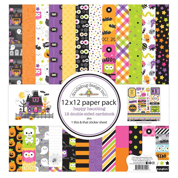 Doodlebug Double-Sided Paper Pack 12"x 12" 12 pack - Happy Haunting*
