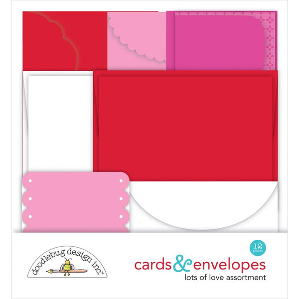 Doodlebug Cards & Envelopes 12 pack - Lots Of Love*