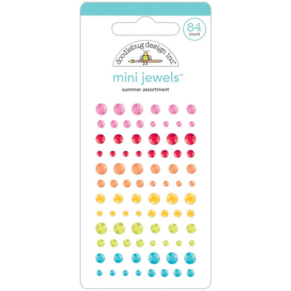 Doodlebug Adhesive Mini Jewels 84 Pack - Summer Assortment*