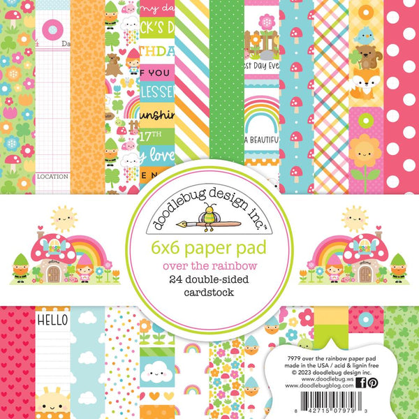Doodlebug double-sided paper pad 6"X6" 24-pack - Over The Rainbow