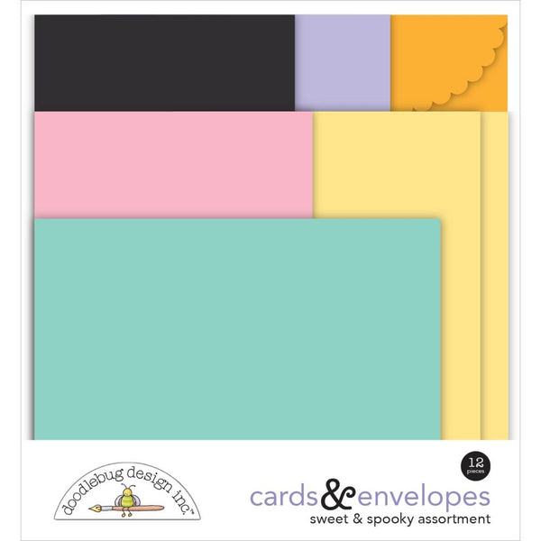 Doodlebug Cards & Envelopes 12 pack  Sweet & Spooky