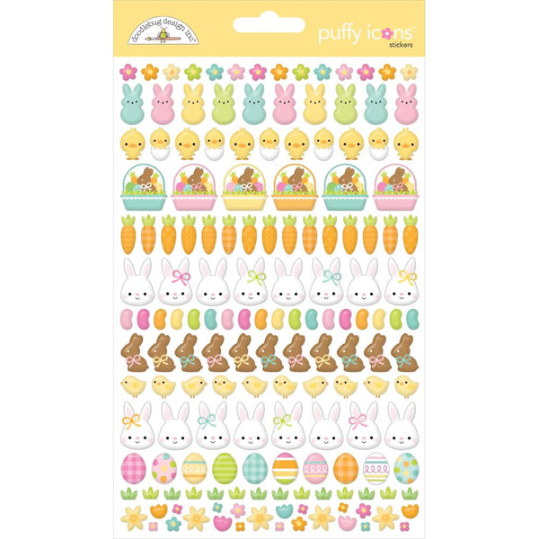 Doodlebug Puffy Stickers Icons, Bunny Hop