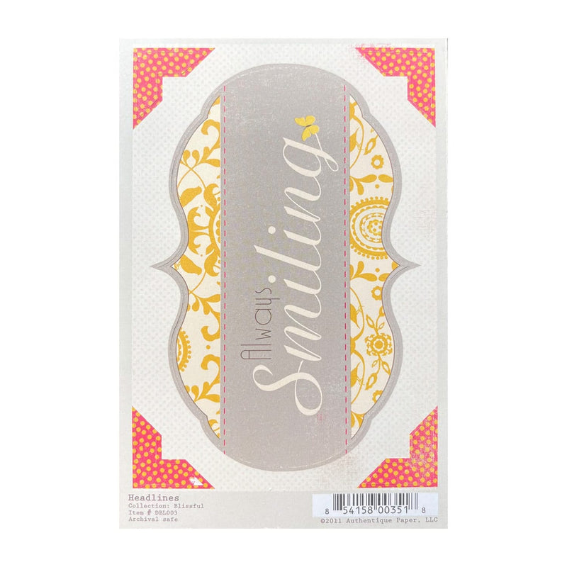Authentique Two-Sided 4''x6'' Headlines - Blissful*