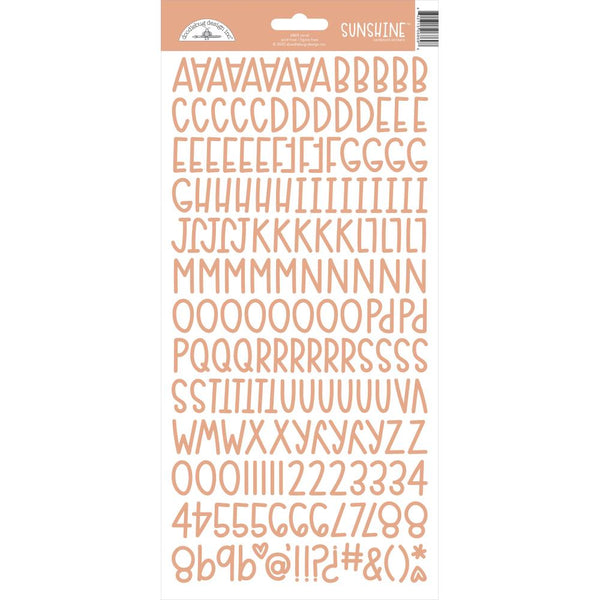 Doodlebug Sunshine Cardstock Alpha Stickers 6in x 13in  - Coral*