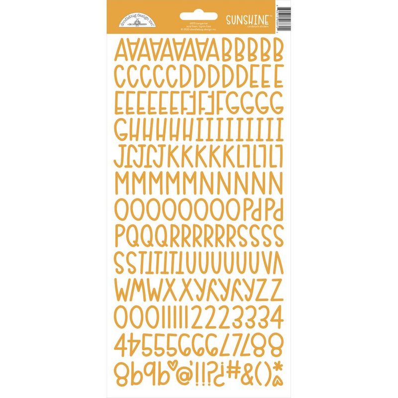 Doodlebug Sunshine Cardstock Alpha Stickers 6in x 13in - Tangerine
