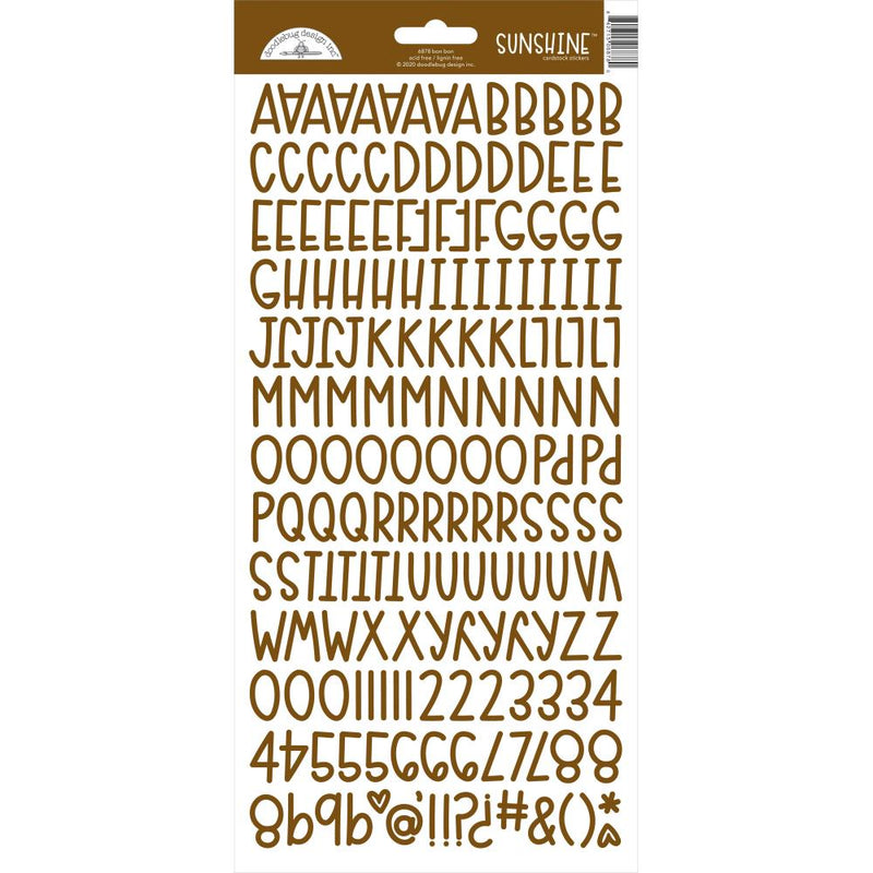 Doodlebug Sunshine Cardstock Alpha Stickers 6in x 13in  - Bon Bon