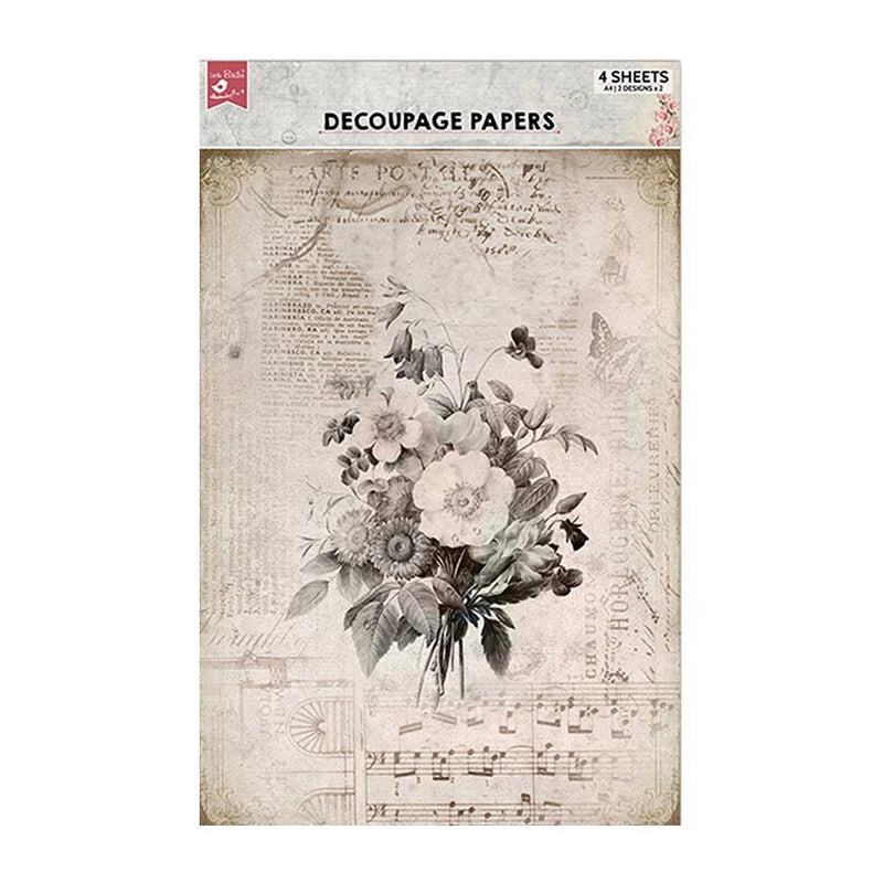 Little Birdie Decoupage Paper A4 4 pack - Melody Blooms*