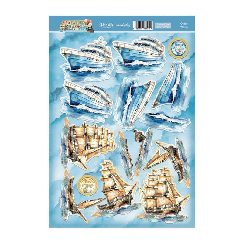 Hunkydory Ocean Waves Decoupage Topper Sheet