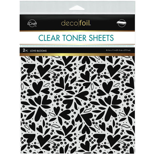 Deco Foil Clear Toner Sheets 8.5"X11" 2 pack - Love Blooms