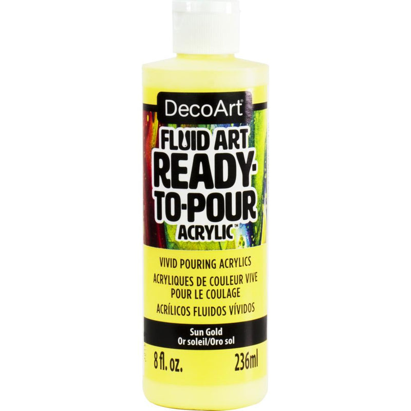 DecoArt FluidArt Ready -To-Pour Acrylic Paint 8oz - Sun Gold*