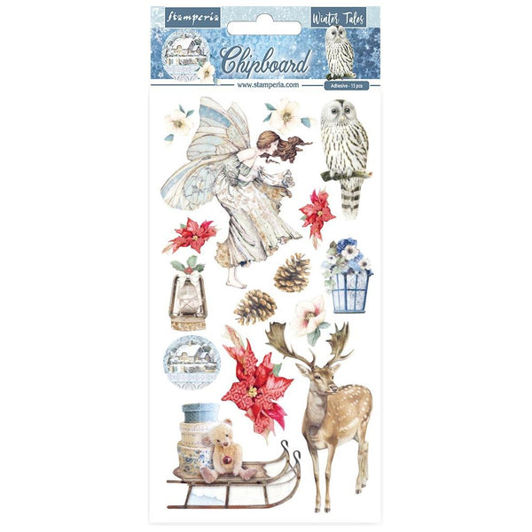 Stamperia Adhesive Chipboard 6"x 12" - Winter Tales