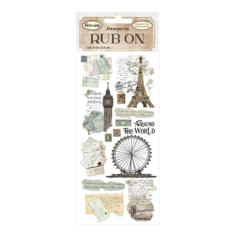 Stamperia Rub-On 4"x 8.5" - Around The World Monuments*