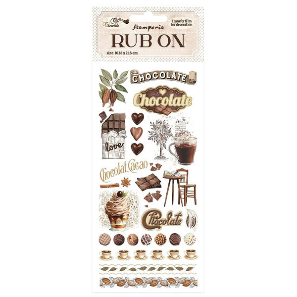 Stamperia Rub-On 4"x 8.5" - Coffee And Chocolate - Elements