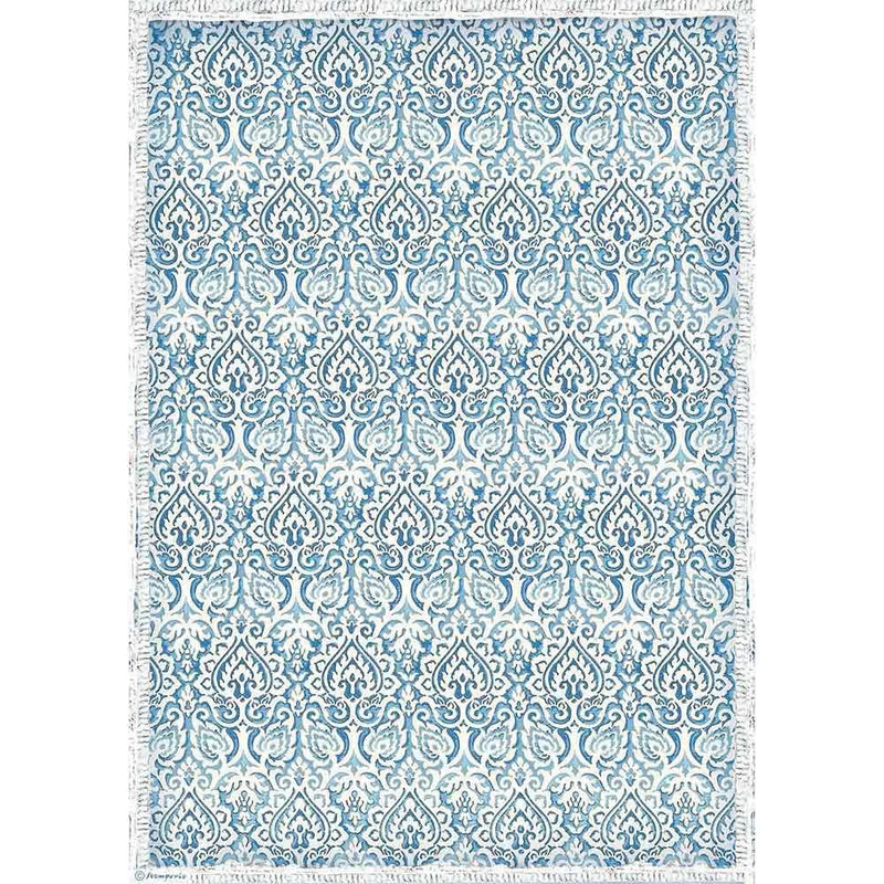 Stamperia Rice Paper Sheet A3 - Damask Blue, Winter Tales